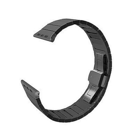 Curea iUni compatibila cu Apple Watch 1/2/3/4/5/6/7, 42mm, Link Bracelet, Otel Inoxidabil, Black