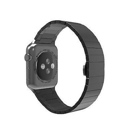 Curea iUni compatibila cu Apple Watch 1/2/3/4/5/6/7, 38mm, Link Bracelet, Otel Inoxidabil, Black